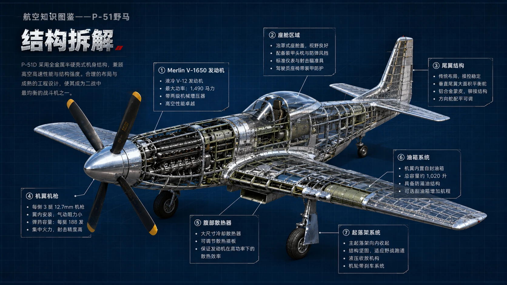 万物知识图鉴系列作品PPT——P-51野马【4K】 - 预览图3