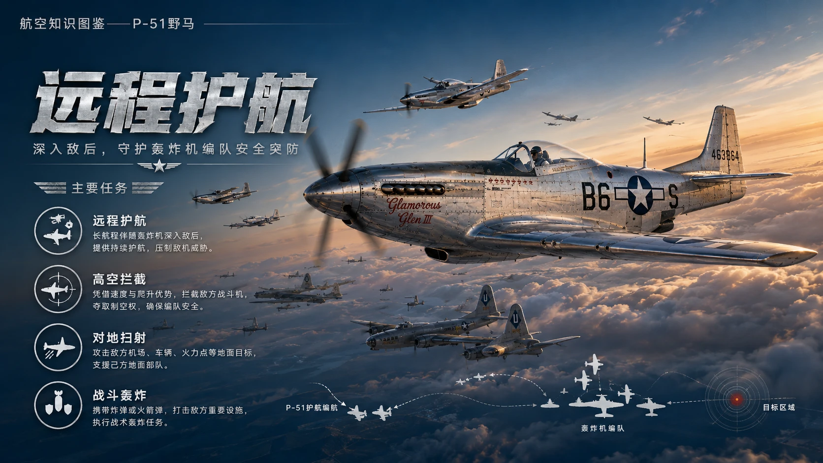 万物知识图鉴系列作品PPT——P-51野马【4K】 - 预览图5