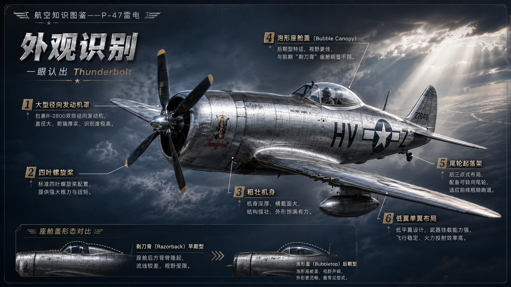 万物知识图鉴系列作品PPT——P-47雷电【4K】 - 预览图1