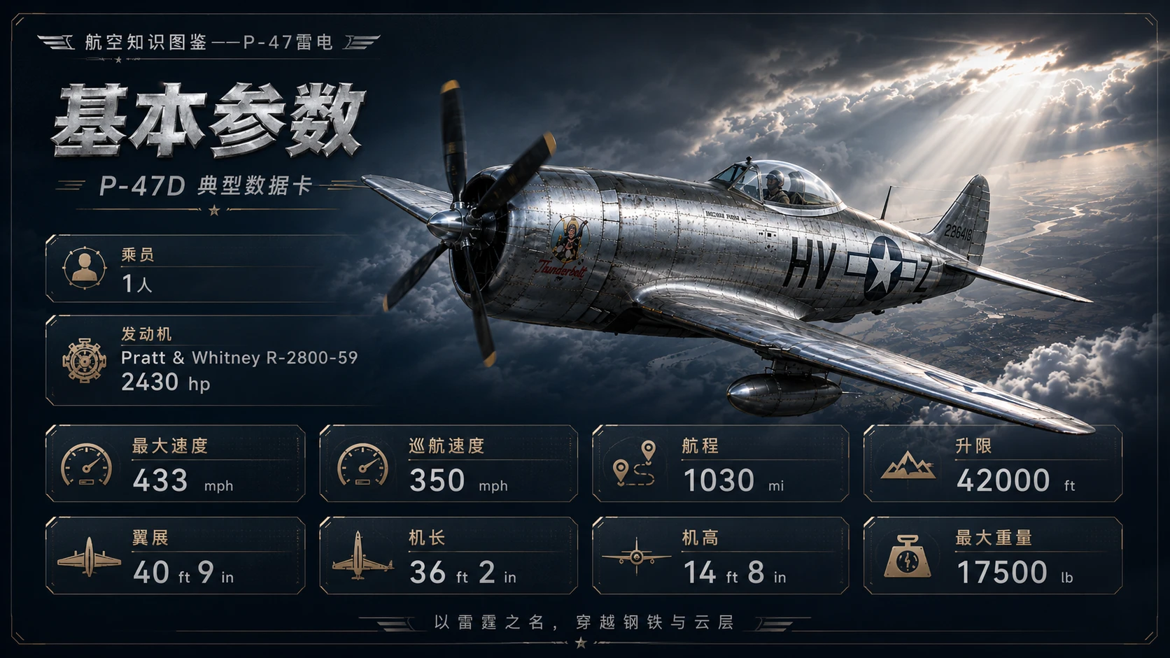 万物知识图鉴系列作品PPT——P-47雷电【4K】 - 预览图2
