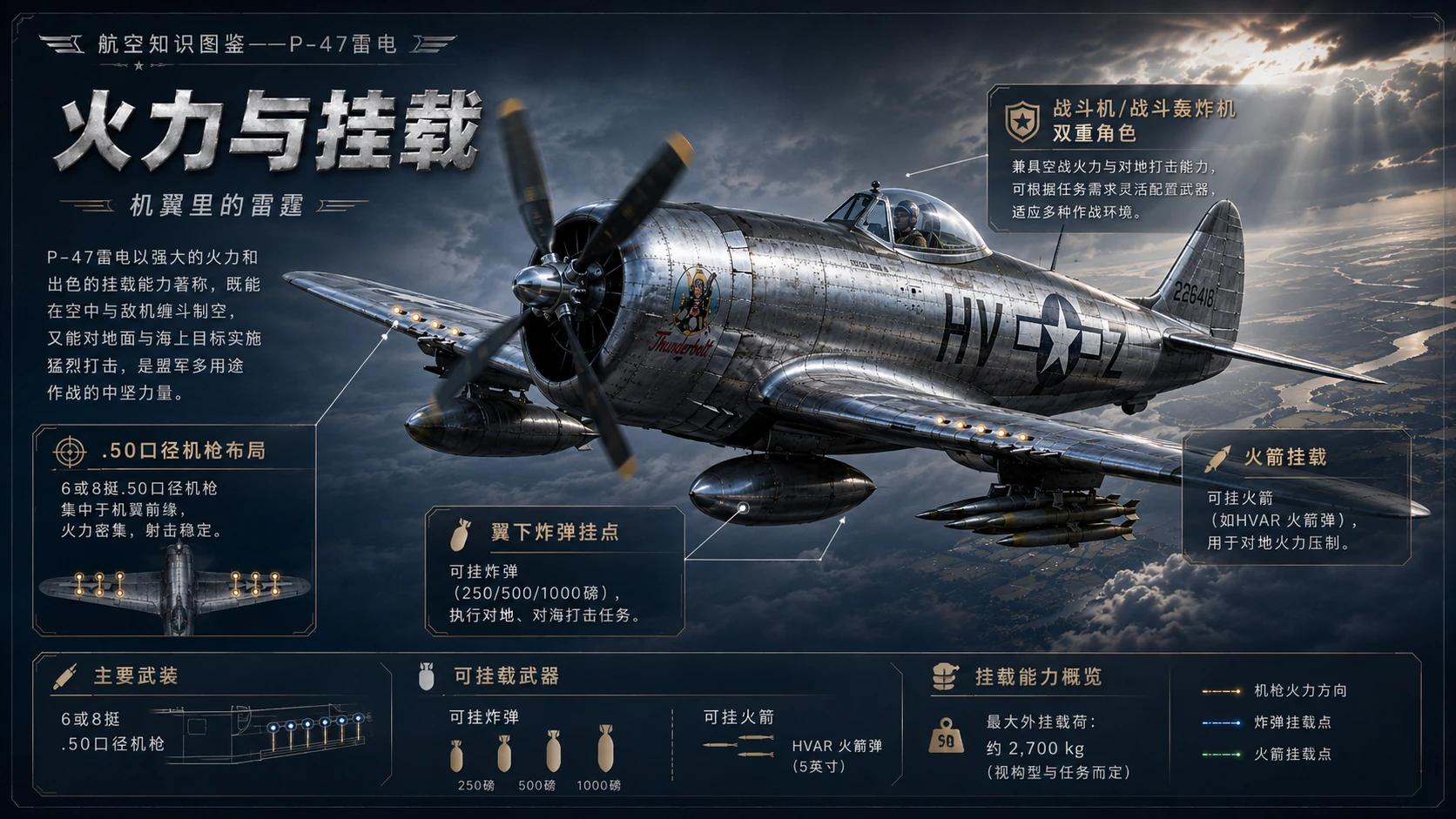 万物知识图鉴系列作品PPT——P-47雷电【4K】 - 预览图4