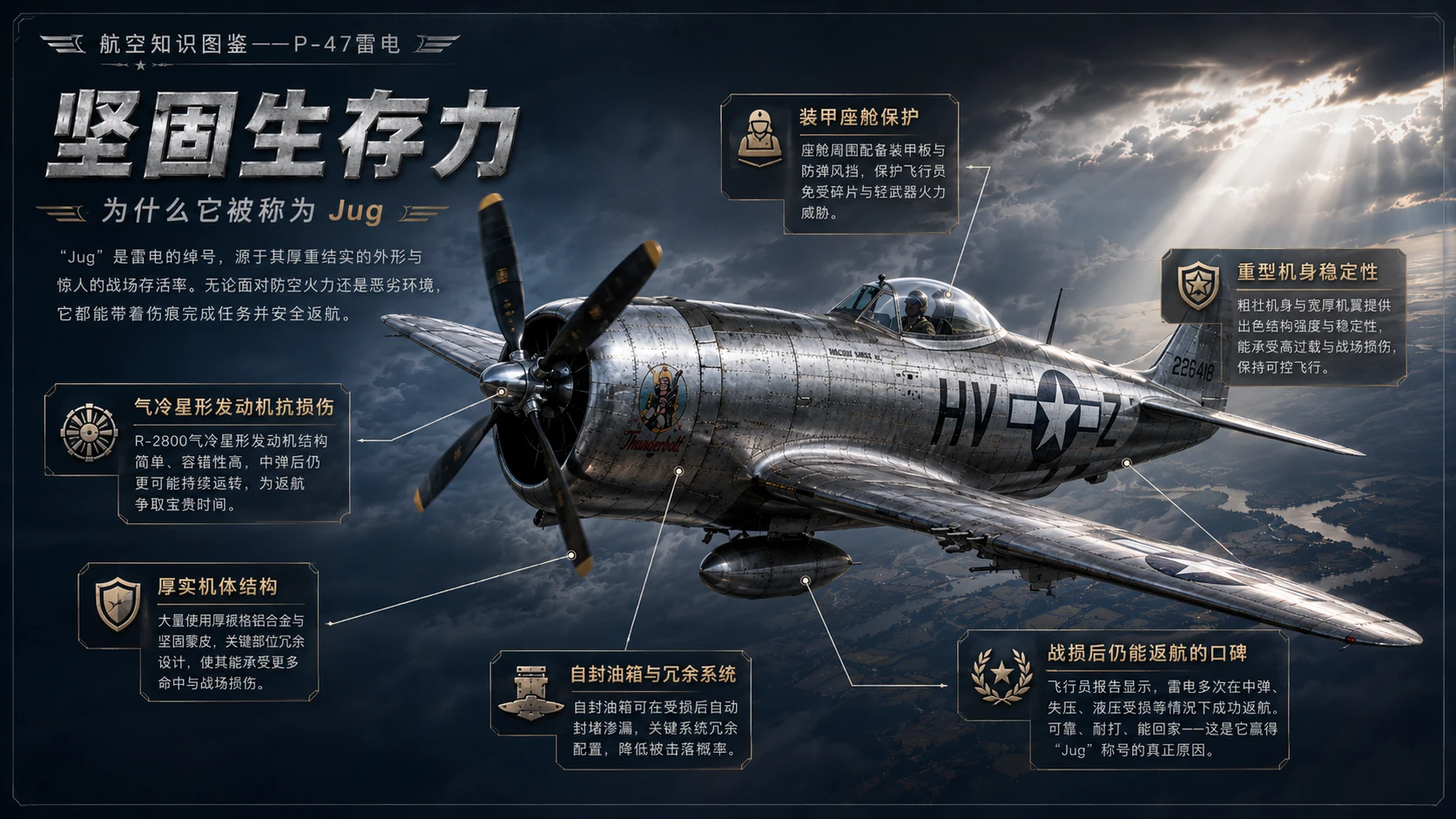 万物知识图鉴系列作品PPT——P-47雷电【4K】 - 预览图5
