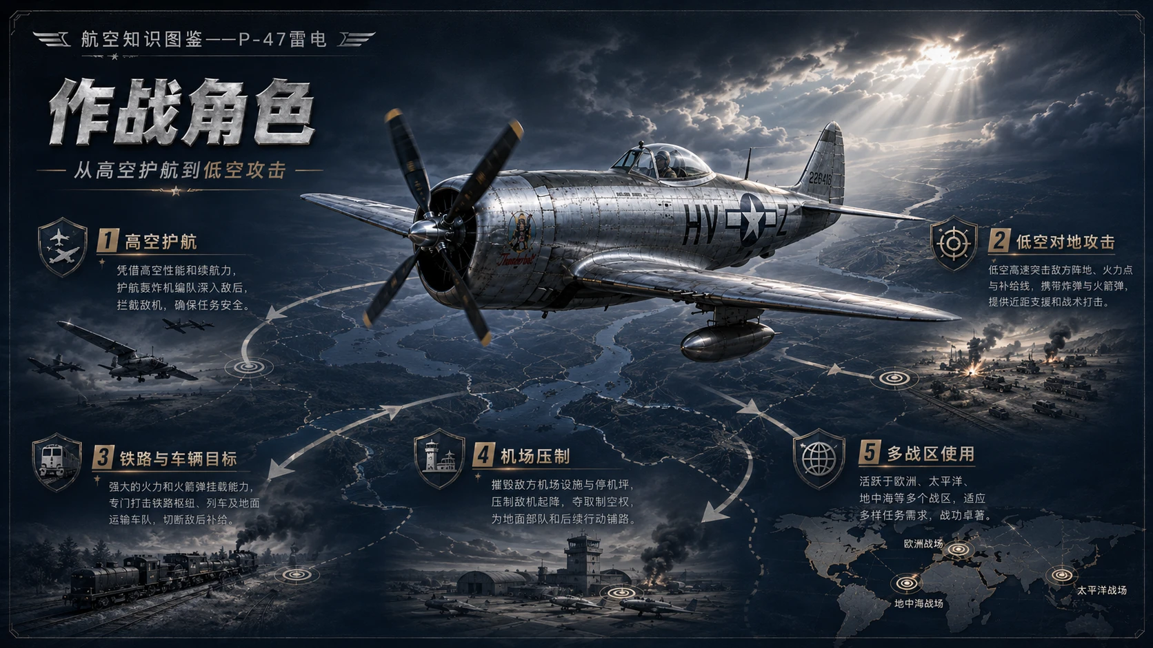 万物知识图鉴系列作品PPT——P-47雷电【4K】 - 预览图6