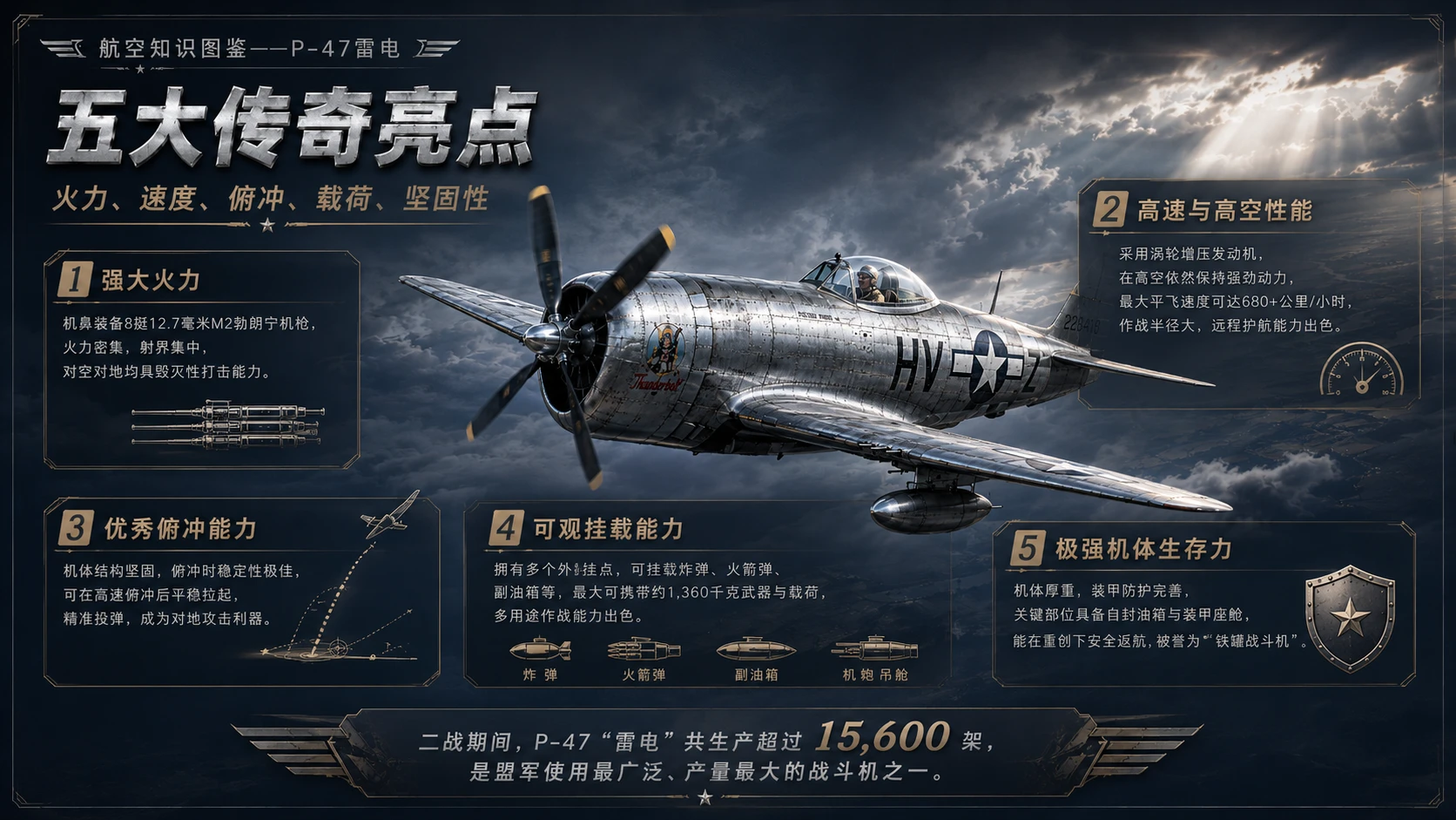 万物知识图鉴系列作品PPT——P-47雷电【4K】 - 预览图8