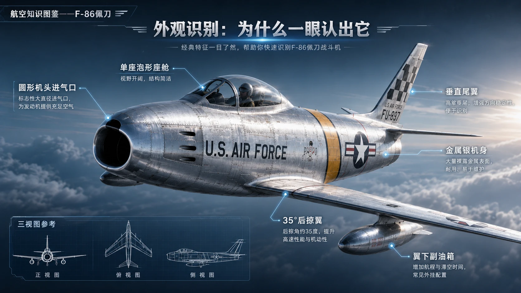 万物知识图鉴系列作品PPT——F-86佩刀【4K】 - 预览图1