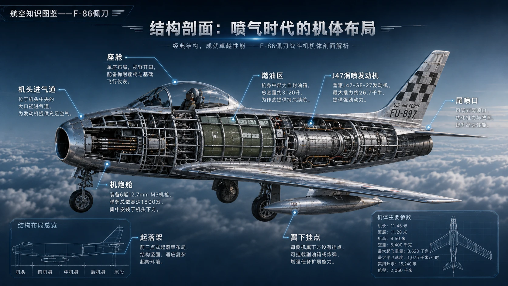 万物知识图鉴系列作品PPT——F-86佩刀【4K】 - 预览图3