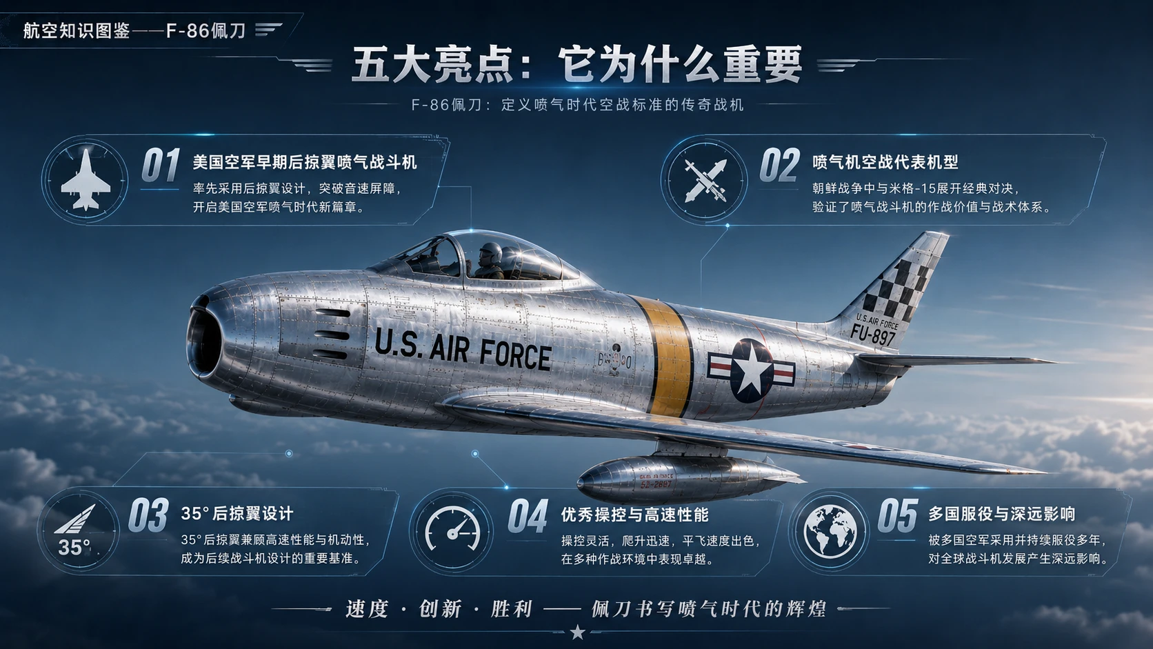 万物知识图鉴系列作品PPT——F-86佩刀【4K】 - 预览图8