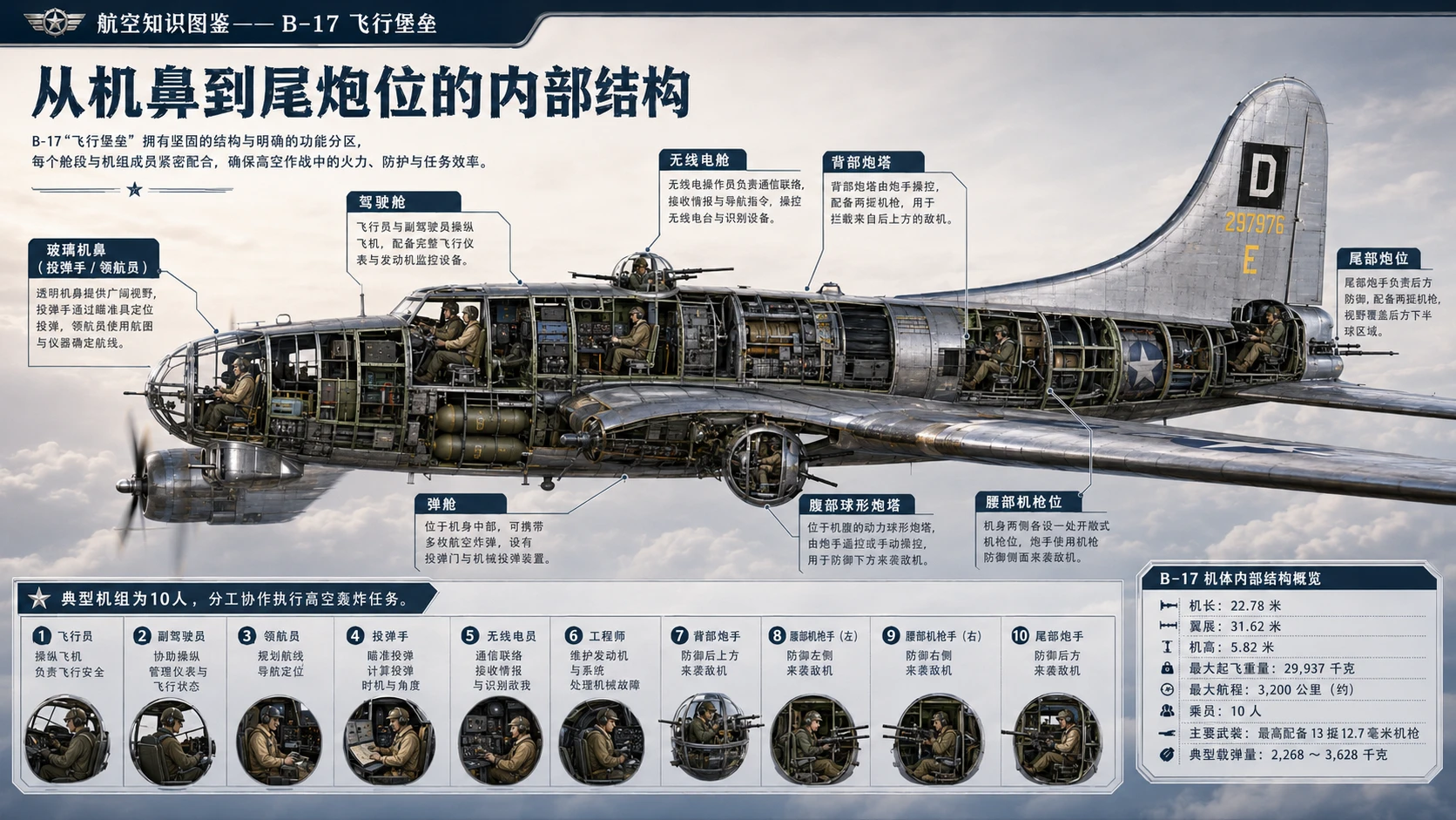 万物知识图鉴系列作品PPT——B-17 飞行堡垒【4K】 - 预览图3