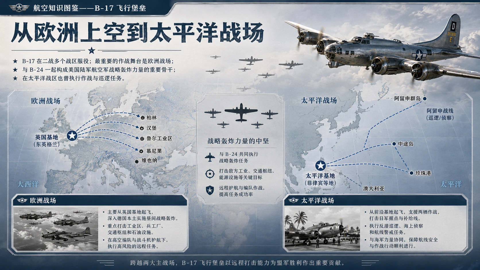 万物知识图鉴系列作品PPT——B-17 飞行堡垒【4K】 - 预览图6