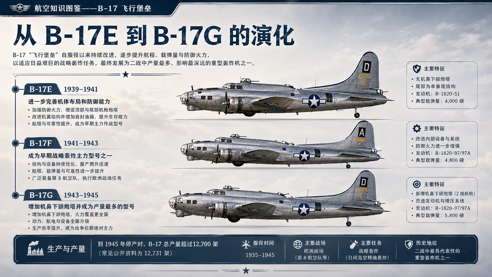 万物知识图鉴系列作品PPT——B-17 飞行堡垒【4K】 - 预览图7