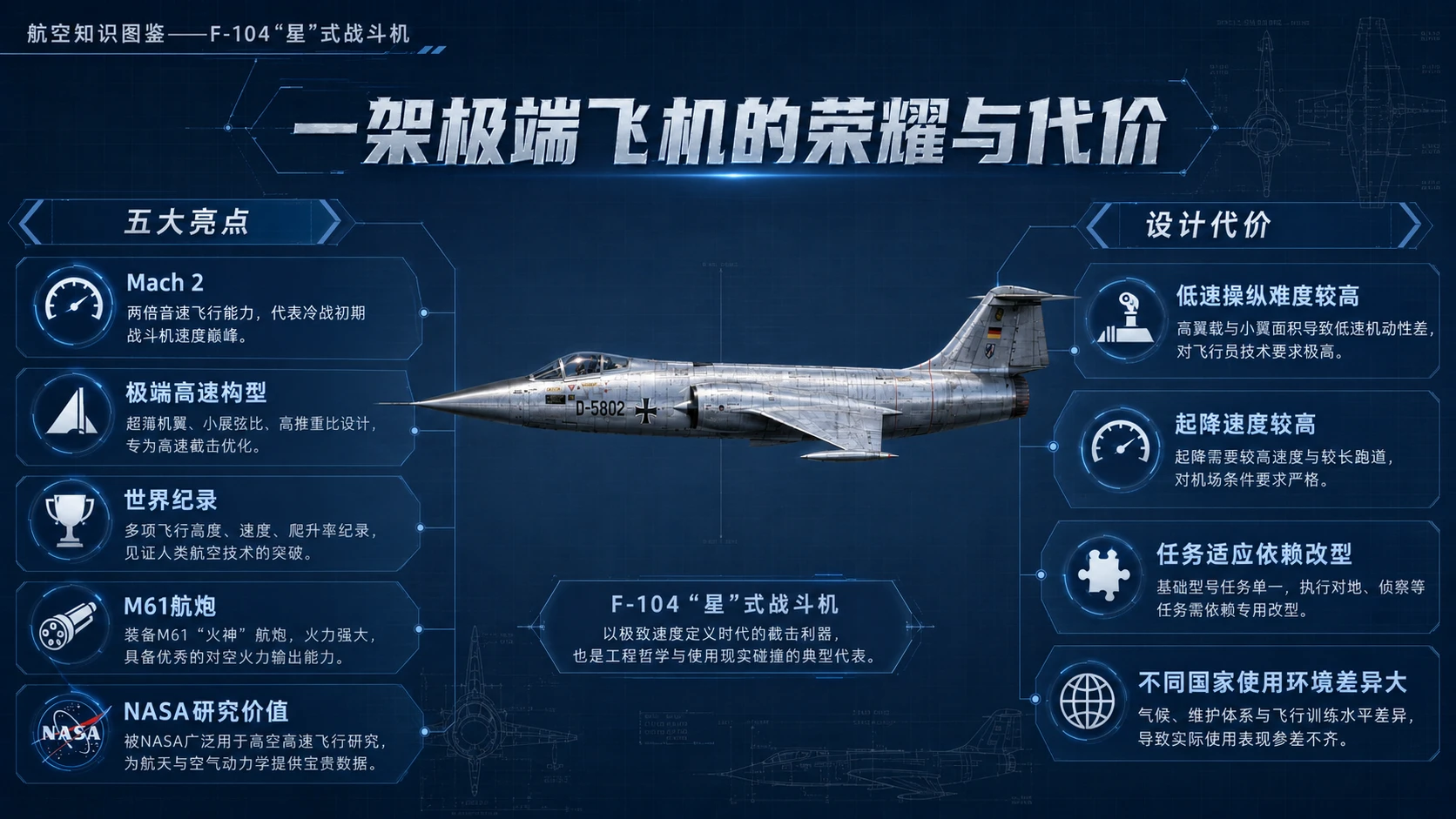 万物知识图鉴系列作品PPT——F-104“星”式战斗机【4K】 - 预览图8