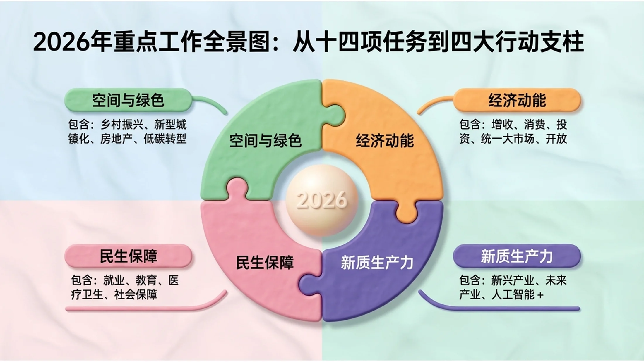 彩色3D黏土可爱风格政府工作报告PPT - 预览图6