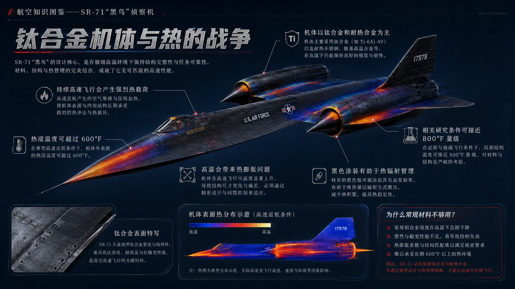 万物知识图鉴系列作品PPT——SR-71“黑鸟”侦察机【4K】 - 预览图5