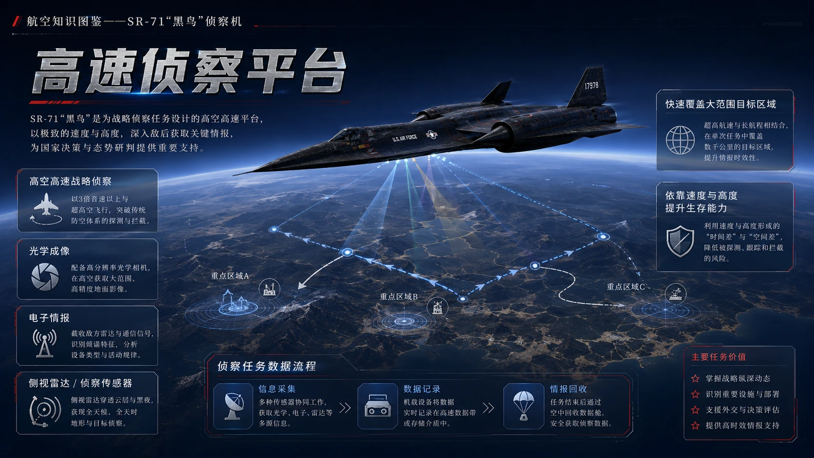 万物知识图鉴系列作品PPT——SR-71“黑鸟”侦察机【4K】 - 预览图6