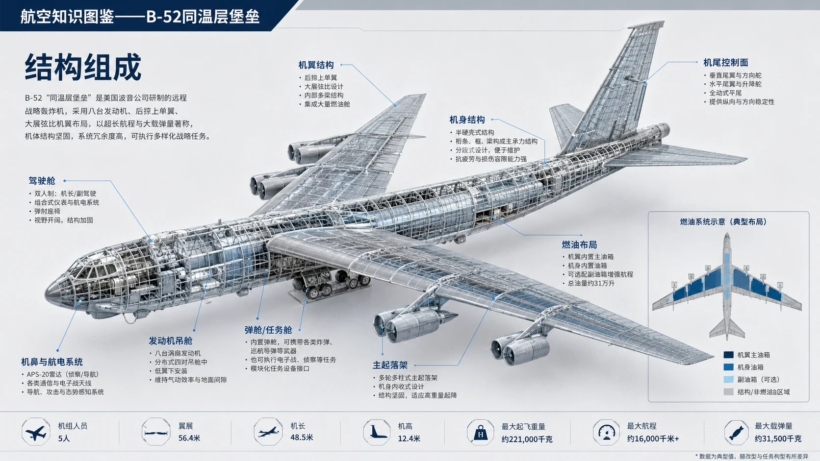 万物知识图鉴系列作品PPT——B-52同温层堡垒【4K】 - 预览图3