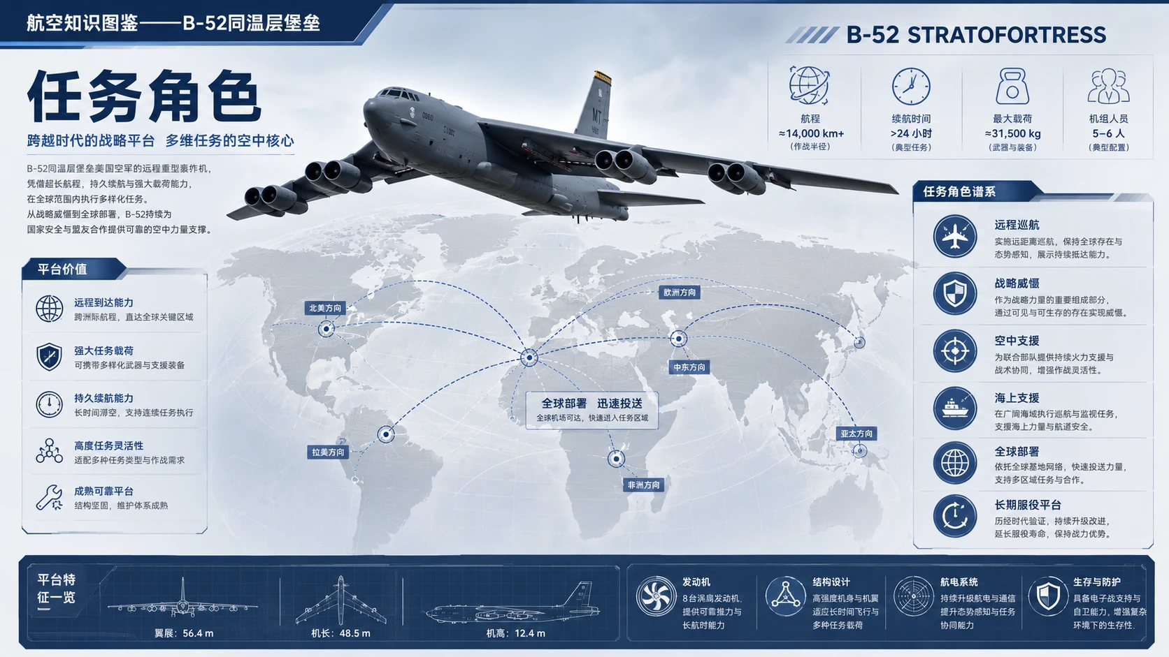 万物知识图鉴系列作品PPT——B-52同温层堡垒【4K】 - 预览图4
