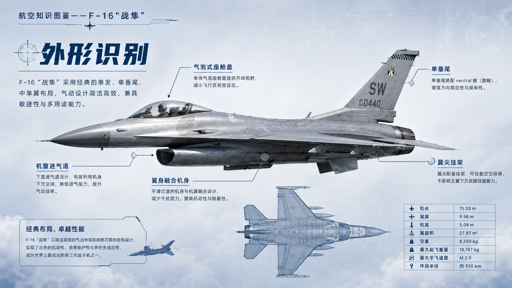 万物知识图鉴系列作品PPT——F-16战隼【4K】 - 预览图1