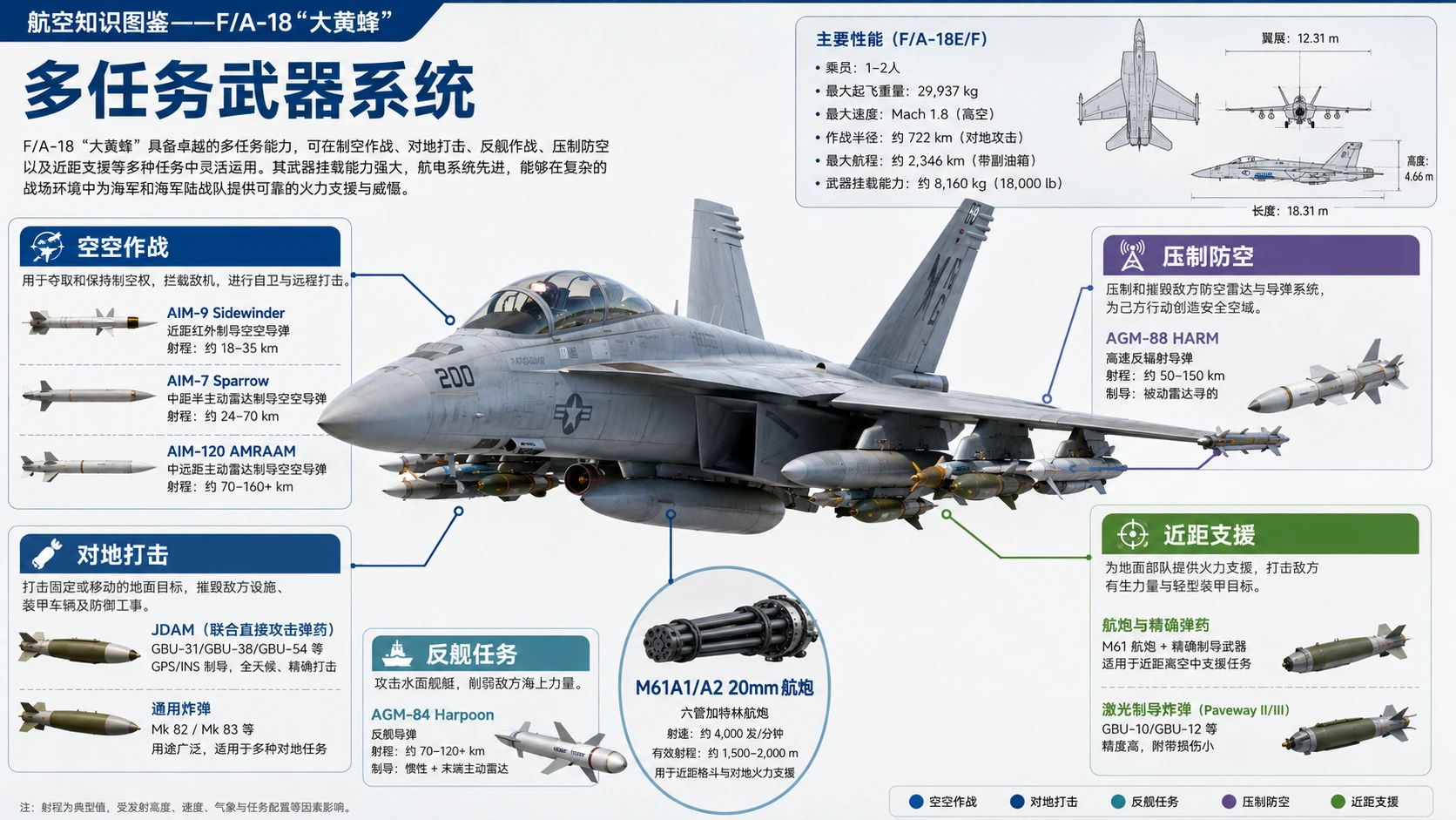 万物知识图鉴系列作品PPT——F_A-18大黄蜂【4K】 - 预览图5