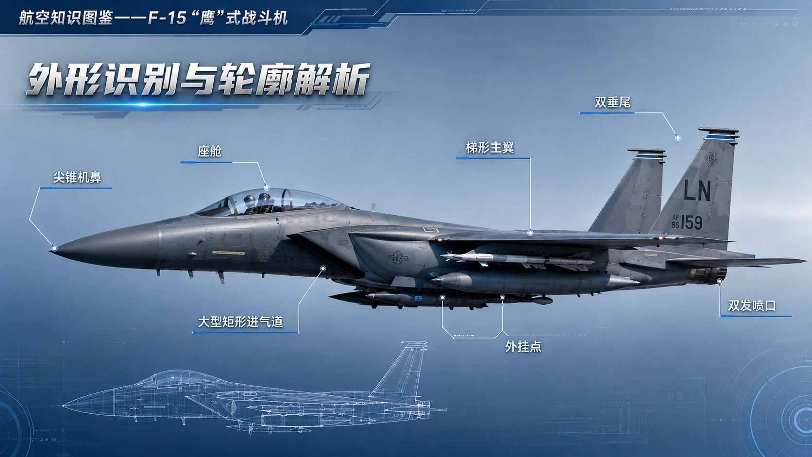 万物知识图鉴系列作品PPT——F-15鹰式战斗机【4K】 - 预览图1