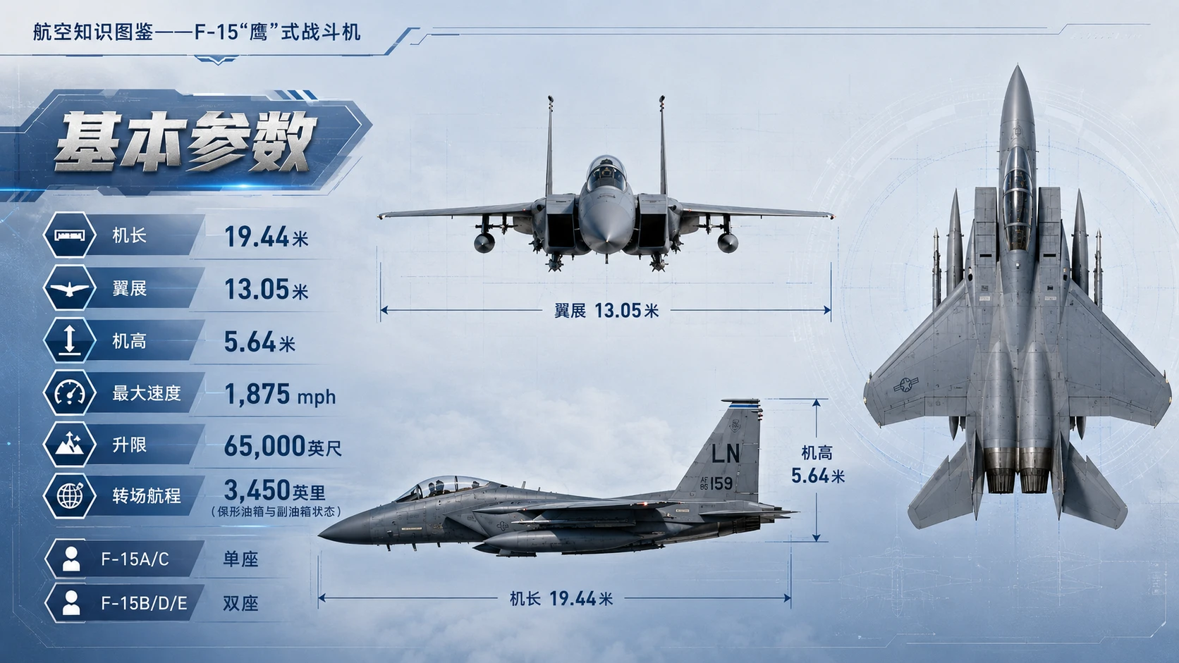 万物知识图鉴系列作品PPT——F-15鹰式战斗机【4K】 - 预览图2