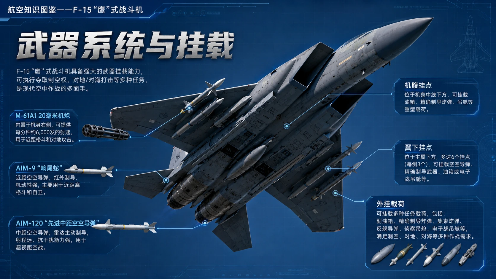 万物知识图鉴系列作品PPT——F-15鹰式战斗机【4K】 - 预览图4