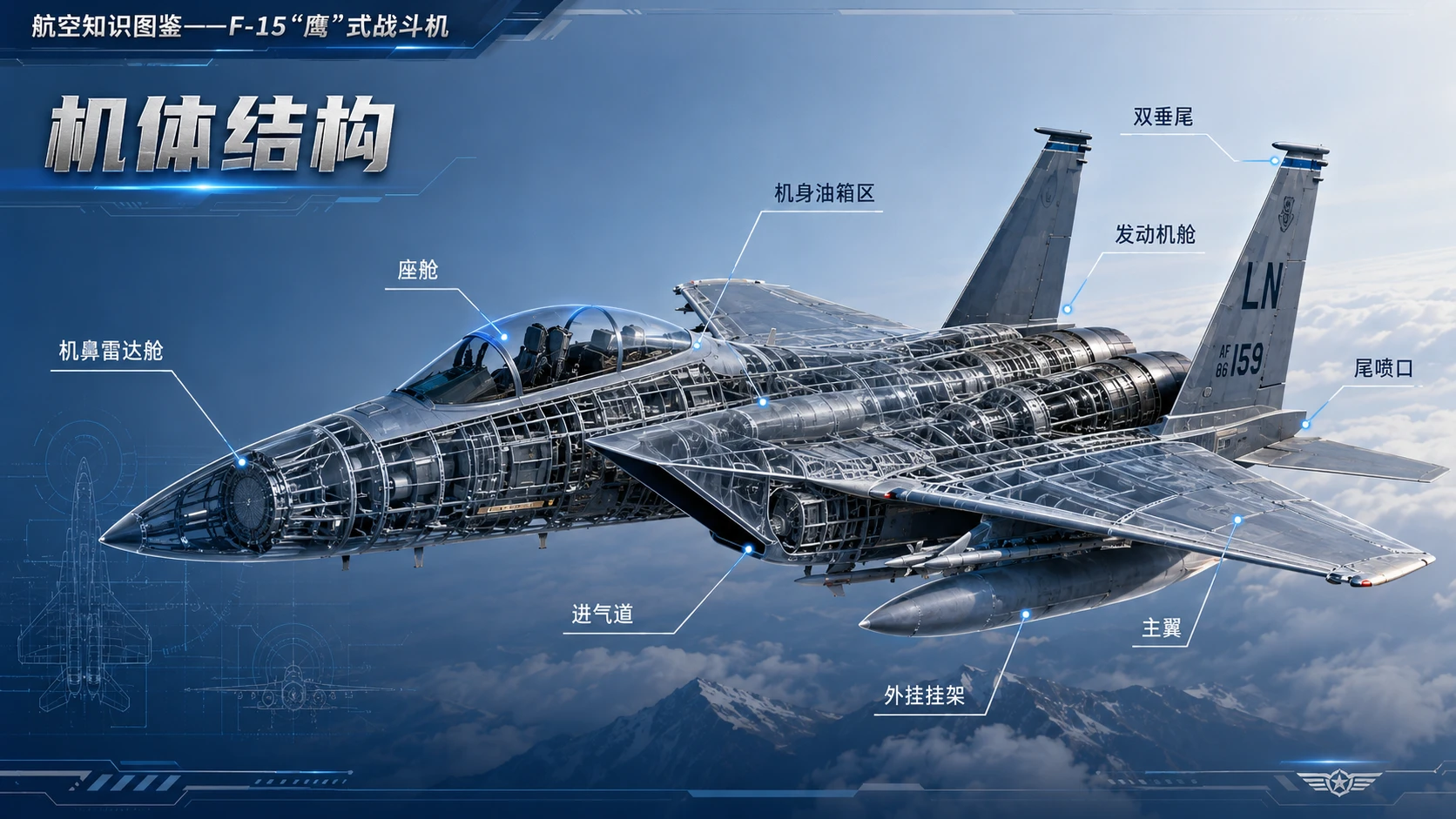 万物知识图鉴系列作品PPT——F-15鹰式战斗机【4K】 - 预览图9
