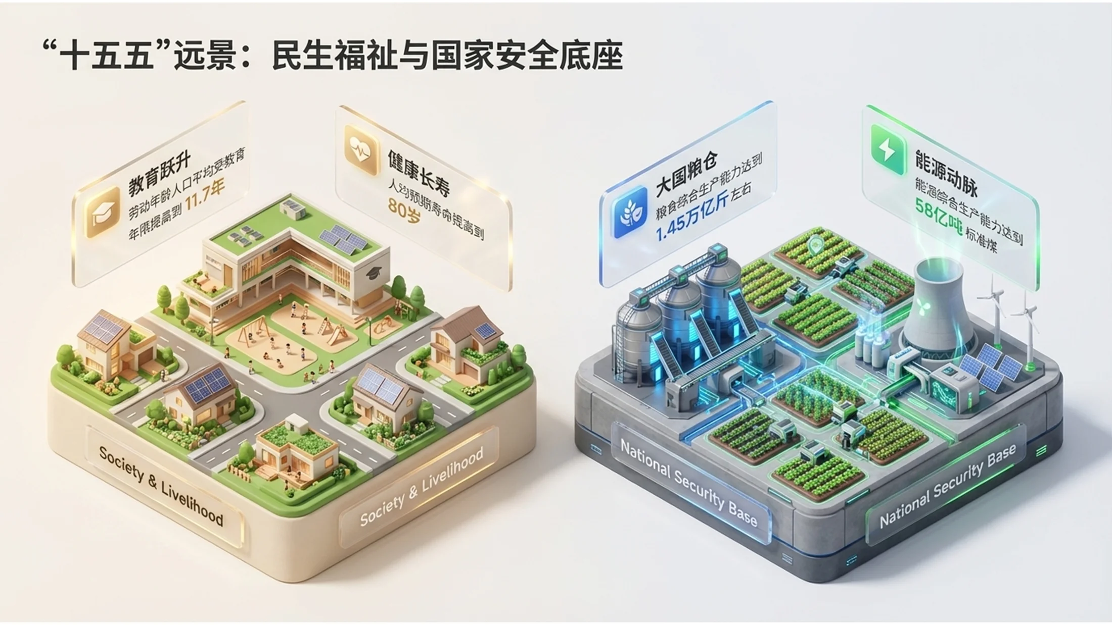 等距3D插画风格政府工作报告PPT - 预览图4