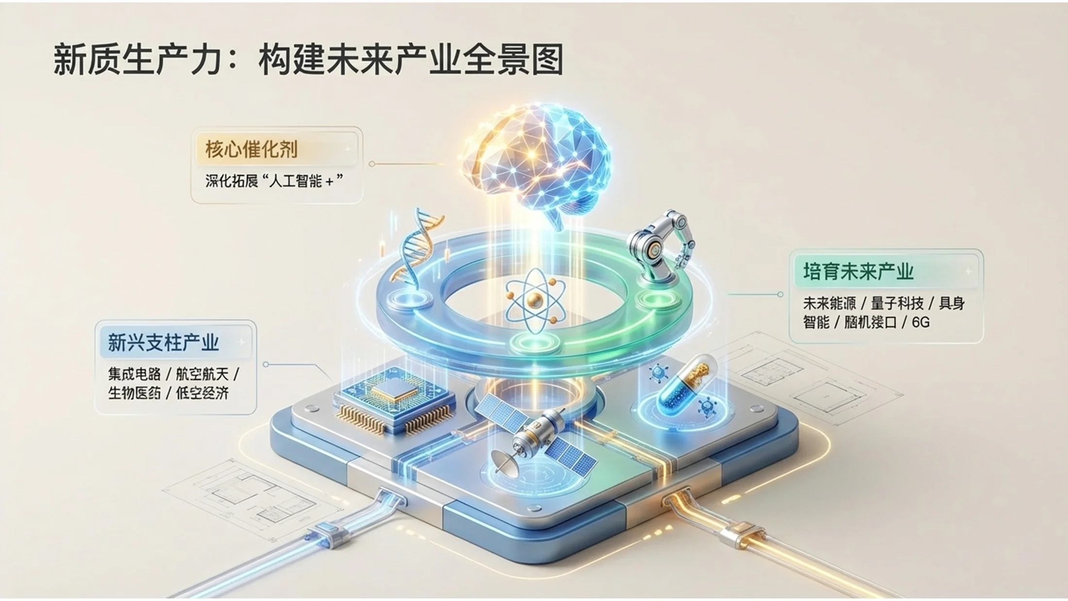 等距3D插画风格政府工作报告PPT - 预览图8