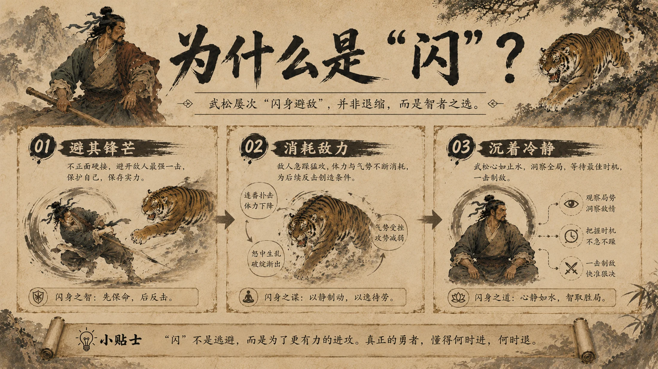 部编版小学语文《景阳冈》PPT课件｜国风插画公开课教学模板 - 预览图12