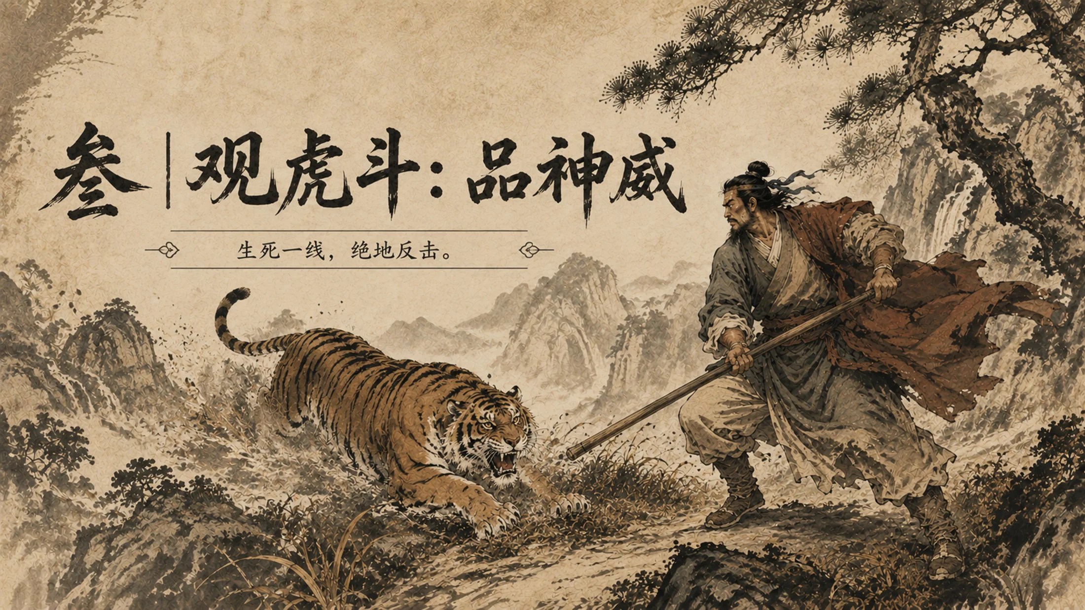 部编版小学语文《景阳冈》PPT课件｜国风插画公开课教学模板 - 预览图8