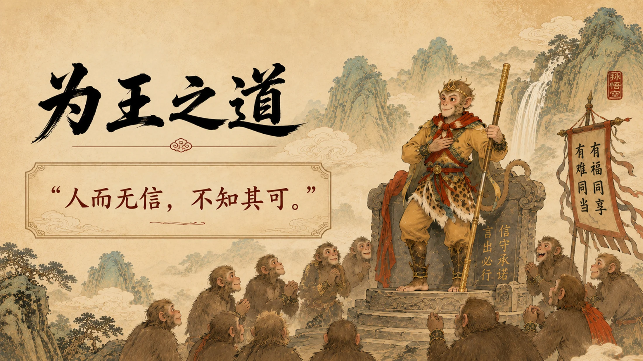 部编版小学语文《猴王出世》PPT课件｜西游国潮插画公开课模板 - 预览图14