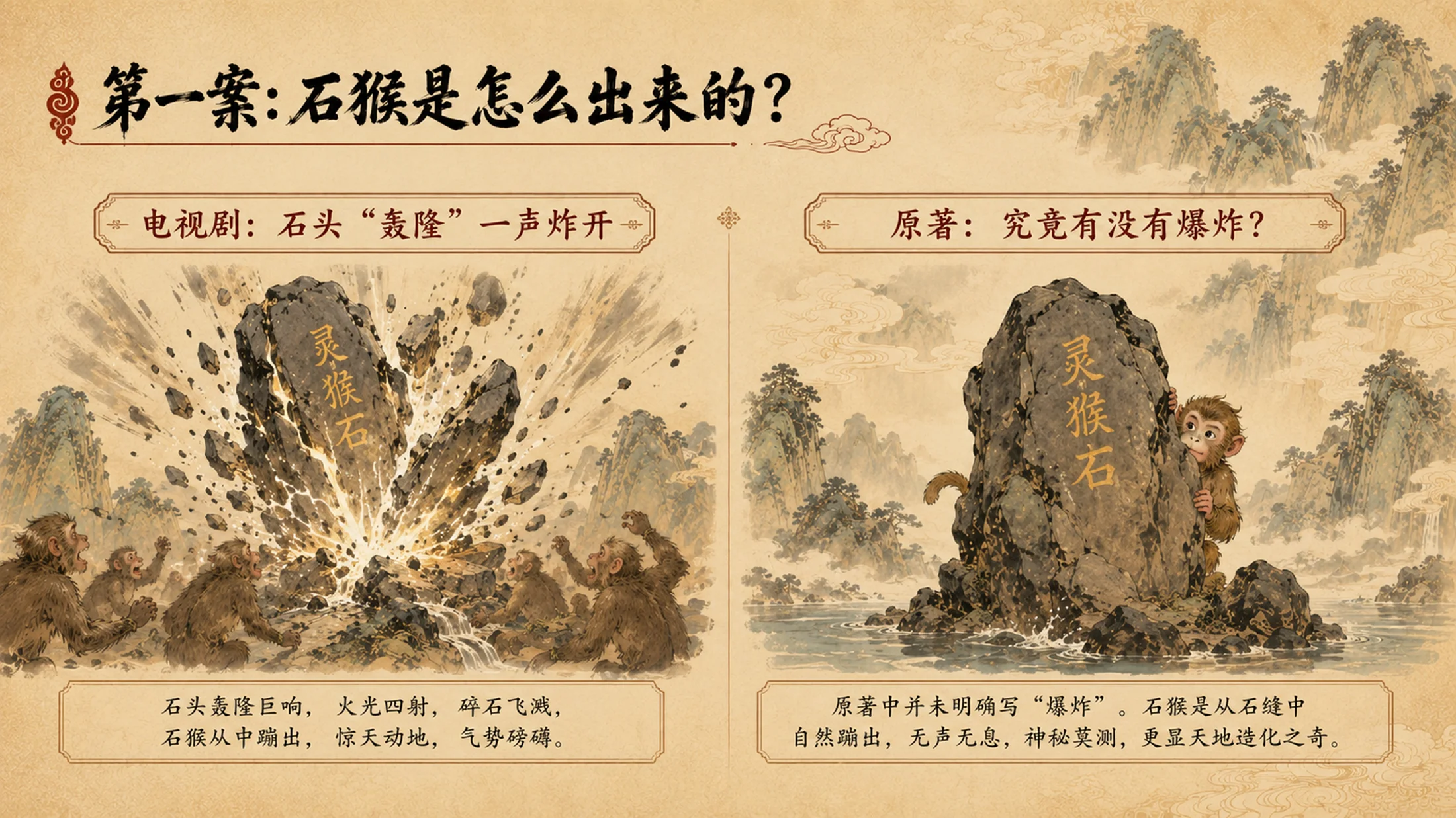 部编版小学语文《猴王出世》PPT课件｜西游国潮插画公开课模板 - 预览图3