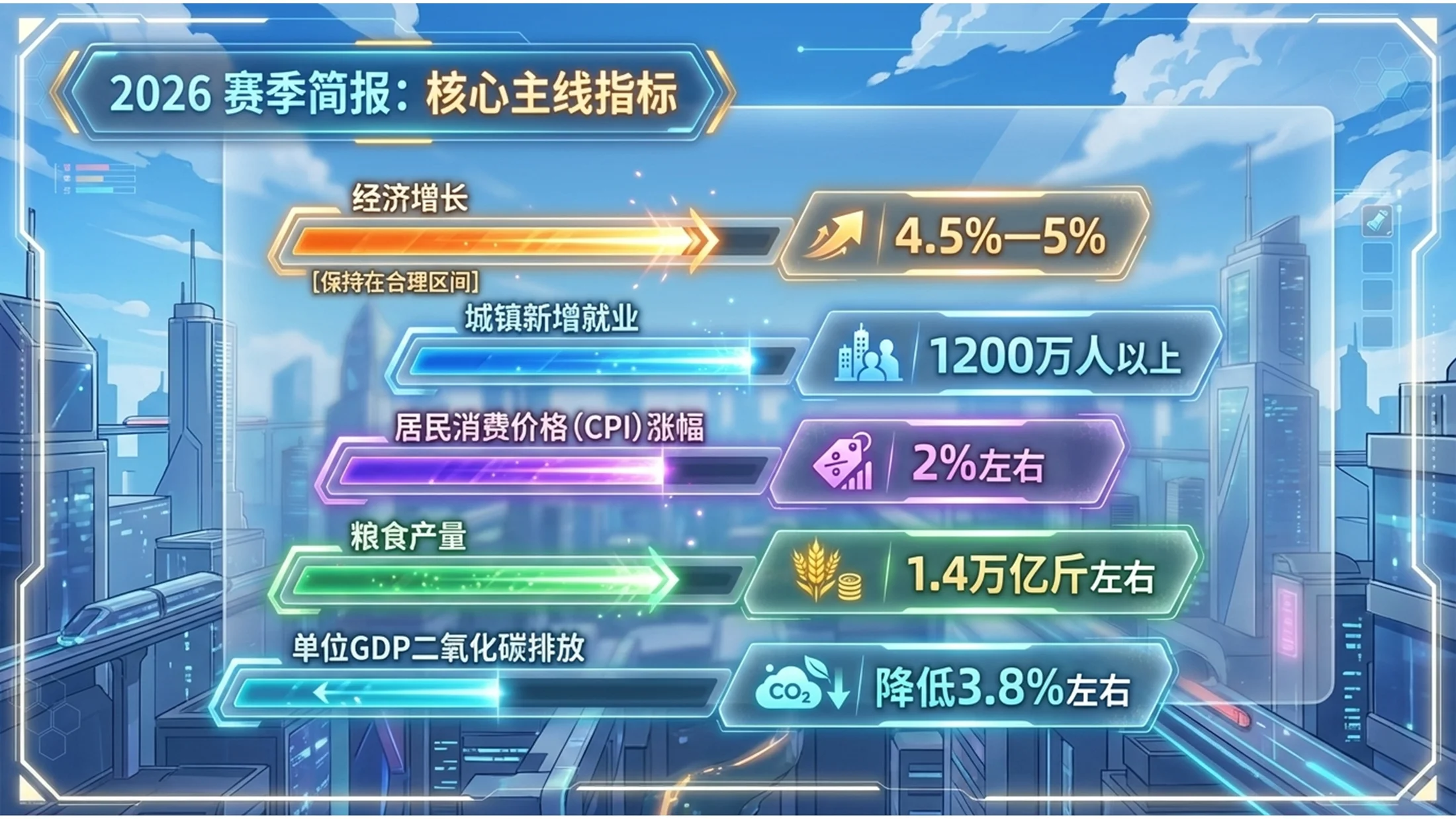光影二次元插画风格政府工作报告PPT - 预览图4