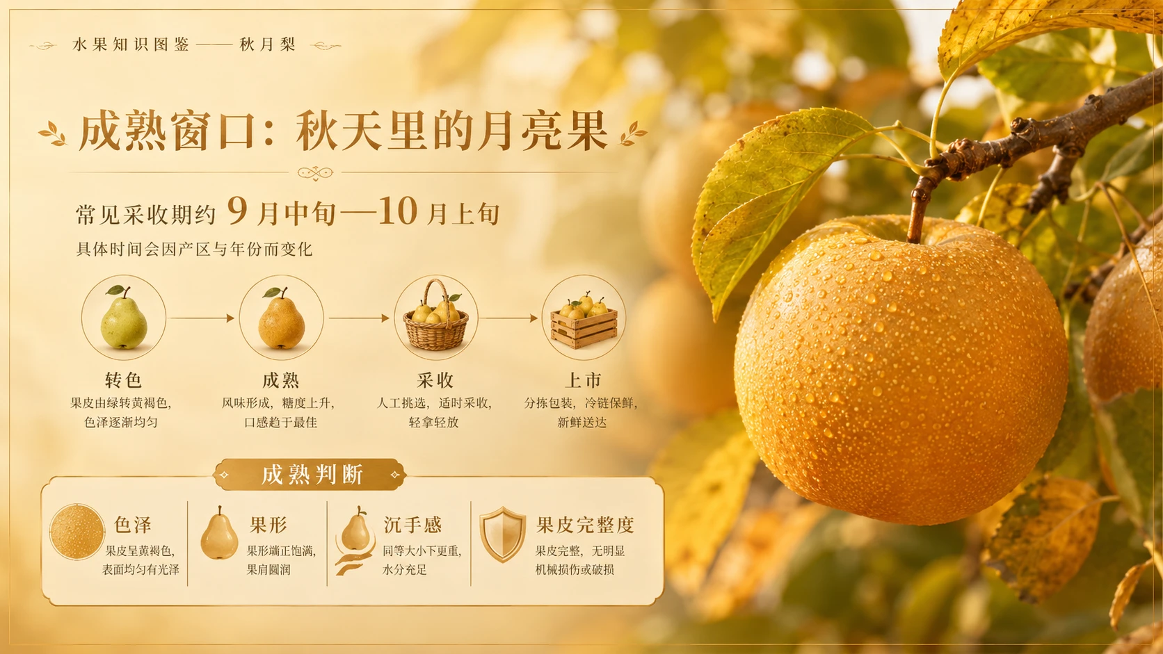 万物知识图鉴系列作品PPT——秋月梨【4K】 - 预览图4