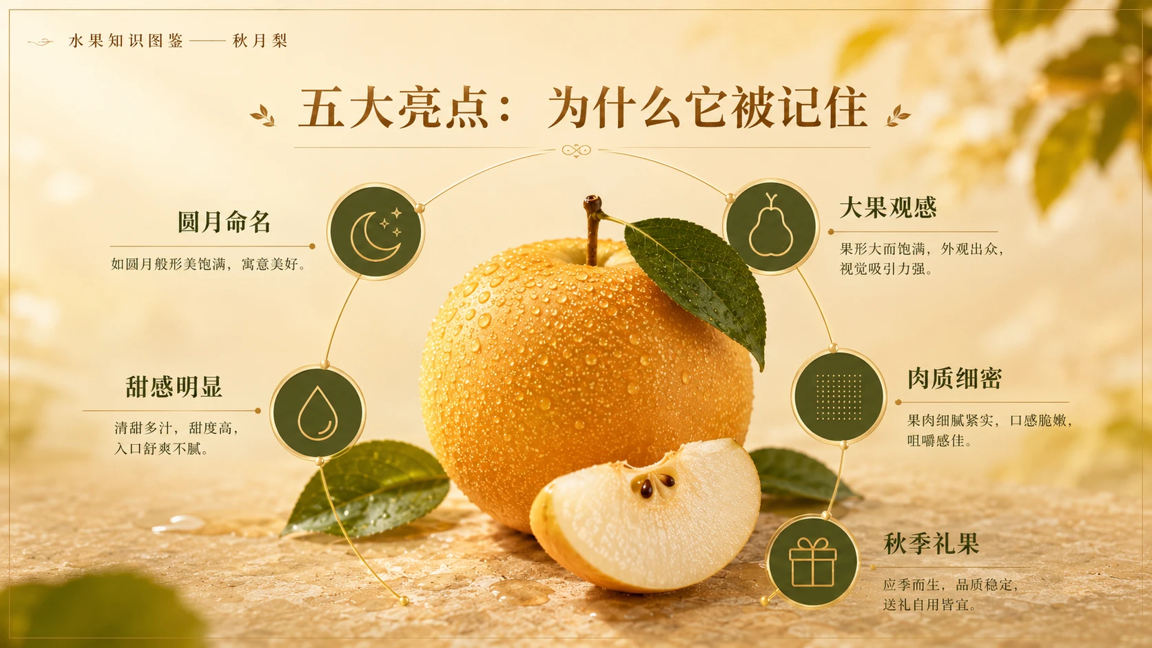 万物知识图鉴系列作品PPT——秋月梨【4K】 - 预览图8