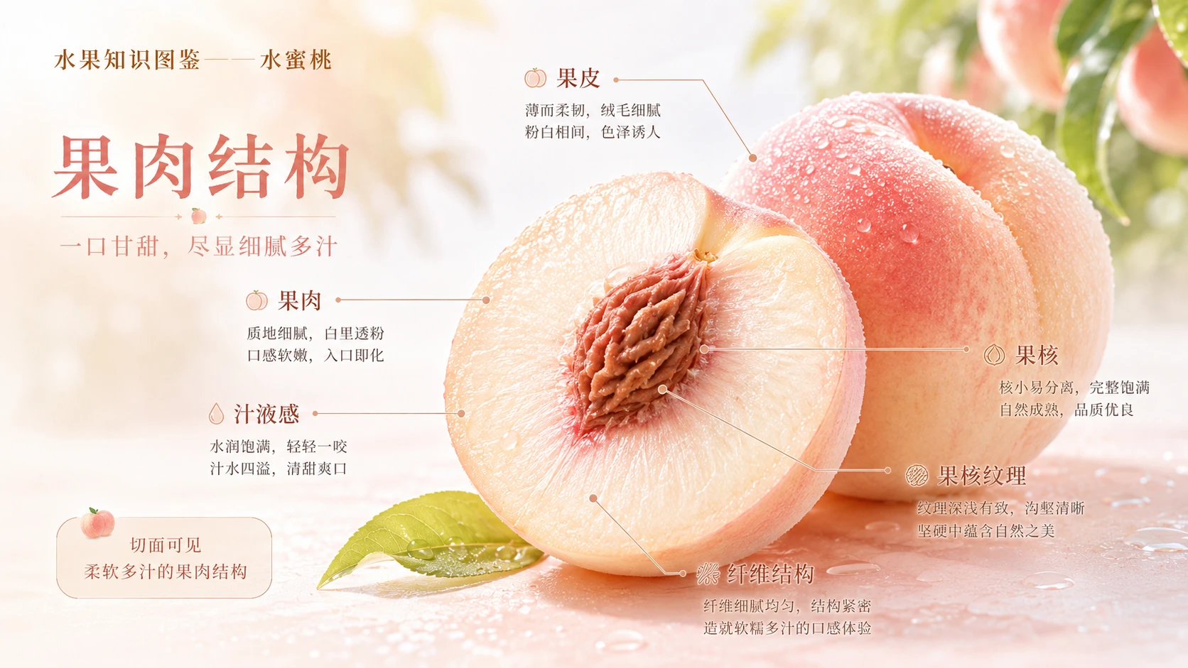 万物知识图鉴系列作品PPT——水蜜桃【4K】 - 预览图2
