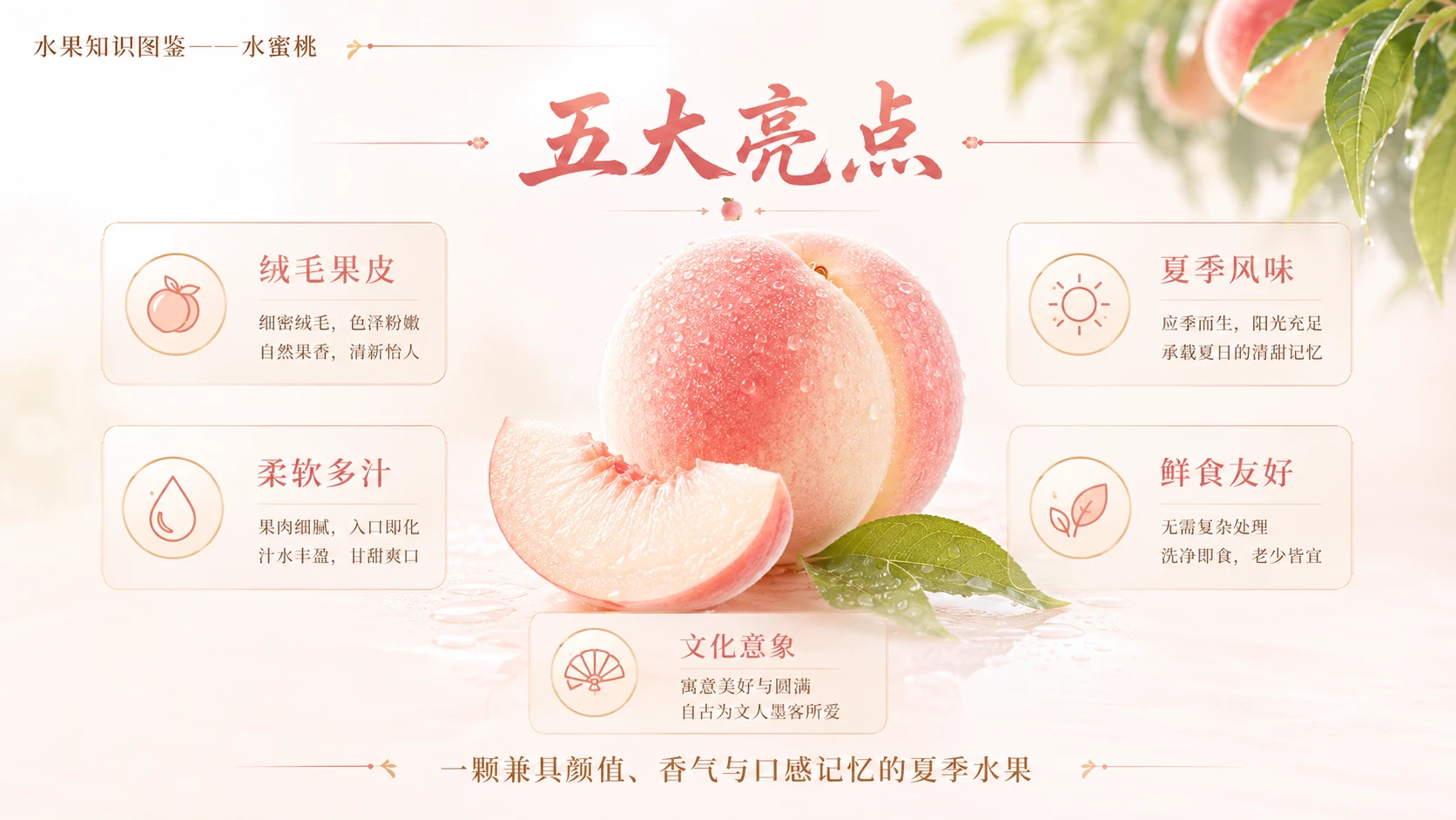 万物知识图鉴系列作品PPT——水蜜桃【4K】 - 预览图7
