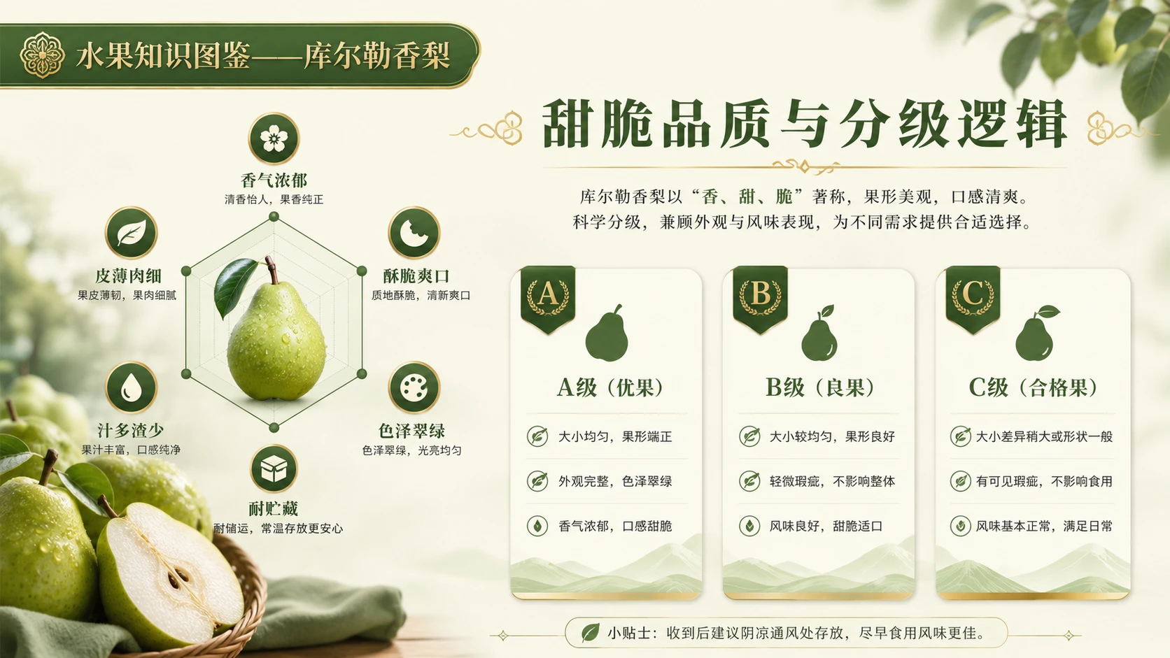 万物知识图鉴系列作品PPT——库尔勒香梨【4K】 - 预览图5