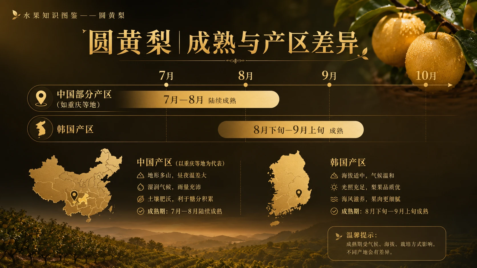 万物知识图鉴系列作品PPT——圆黄梨【4K】 - 预览图5