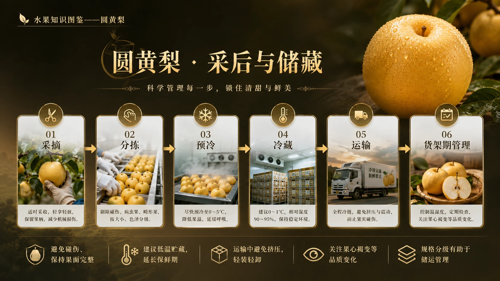万物知识图鉴系列作品PPT——圆黄梨【4K】 - 预览图6
