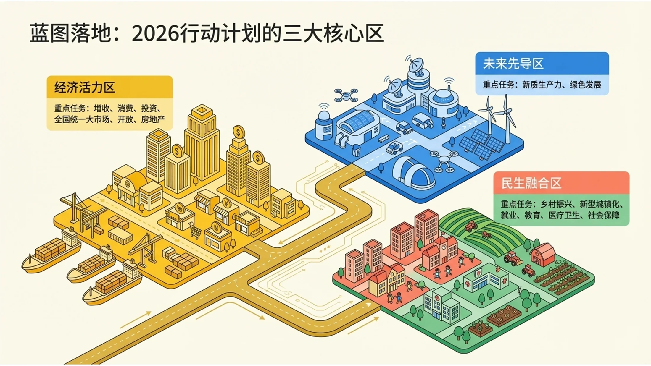 扁平卡通手绘插画风格政府工作报告PPT - 预览图5