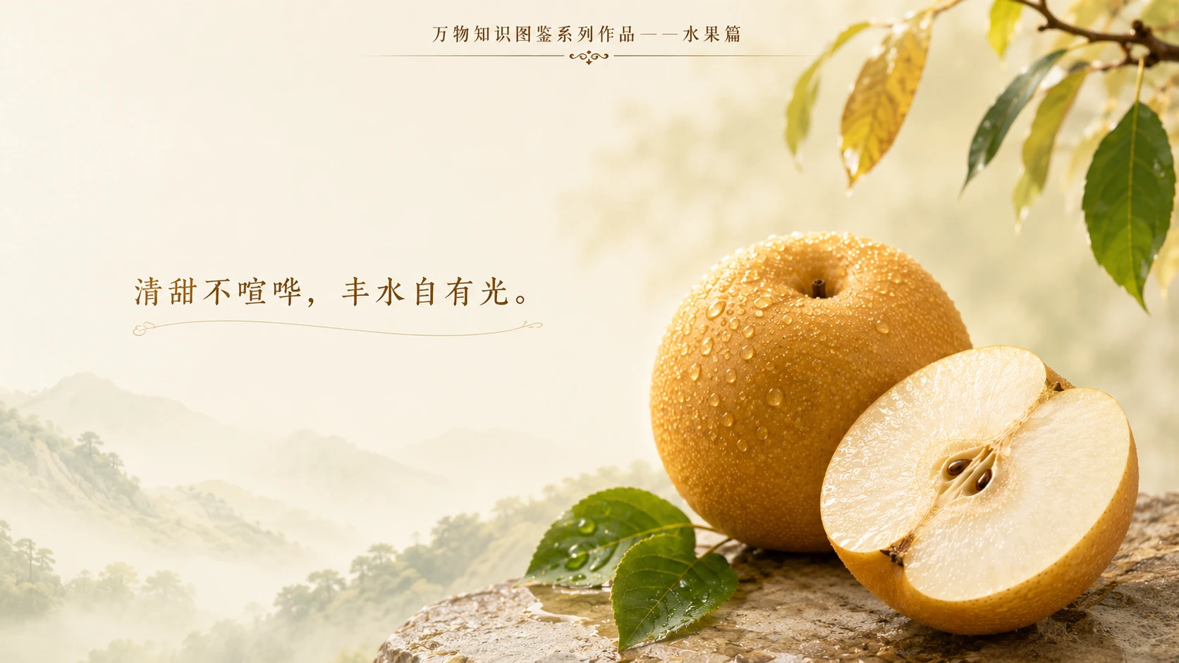 万物知识图鉴系列作品PPT——丰水梨【4K】 - 预览图9