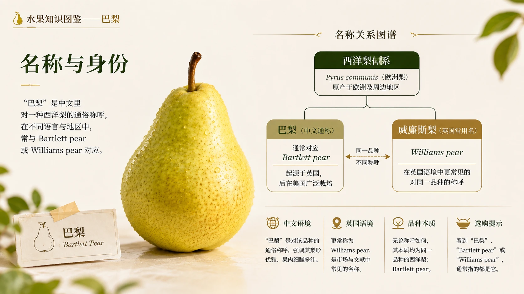 万物知识图鉴系列作品PPT——巴梨【4K】 - 预览图2