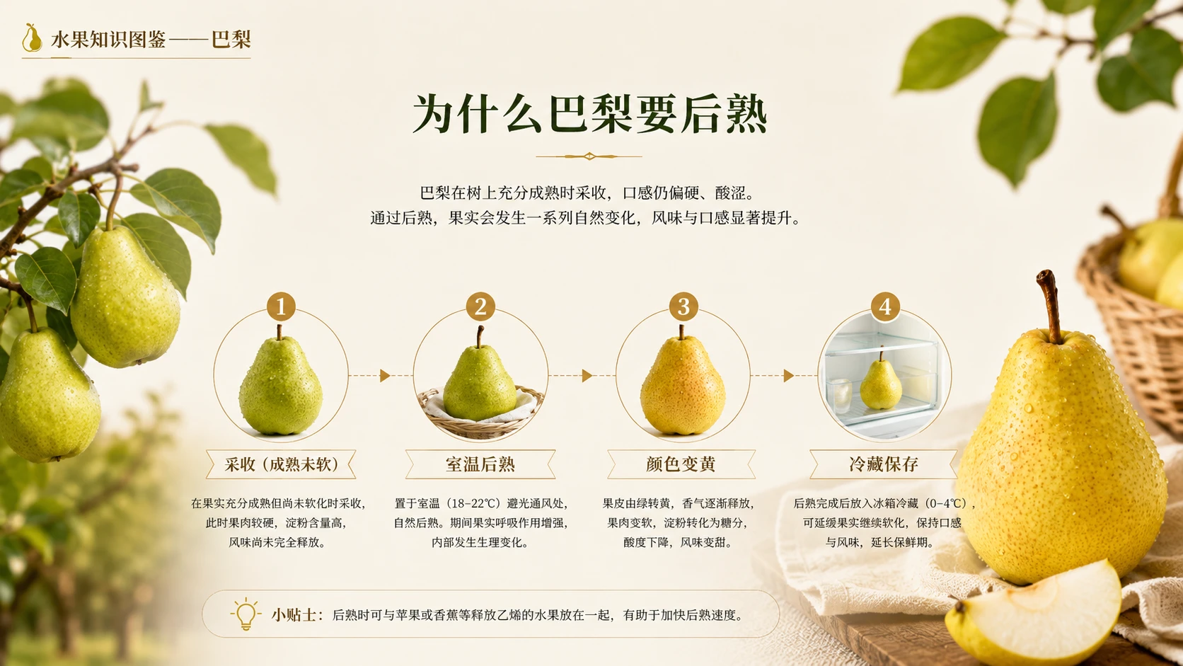 万物知识图鉴系列作品PPT——巴梨【4K】 - 预览图6