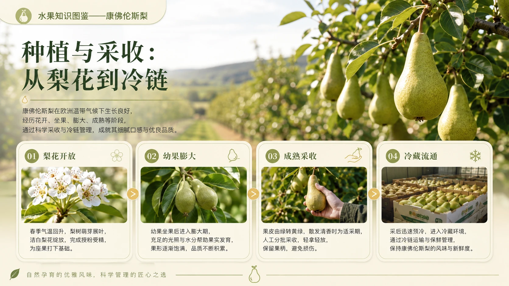万物知识图鉴系列作品PPT——康佛伦斯梨【4K】 - 预览图5