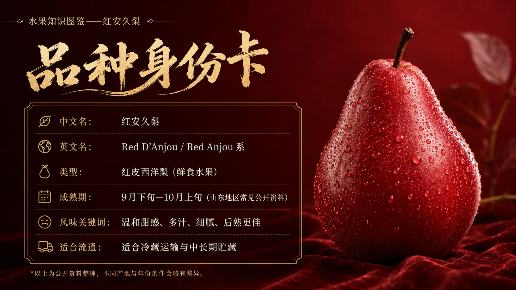 万物知识图鉴系列作品PPT——红安久梨【4K】 - 预览图2