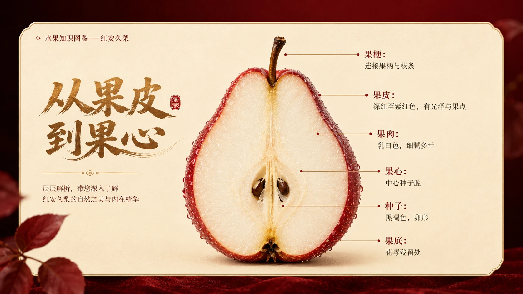 万物知识图鉴系列作品PPT——红安久梨【4K】 - 预览图3