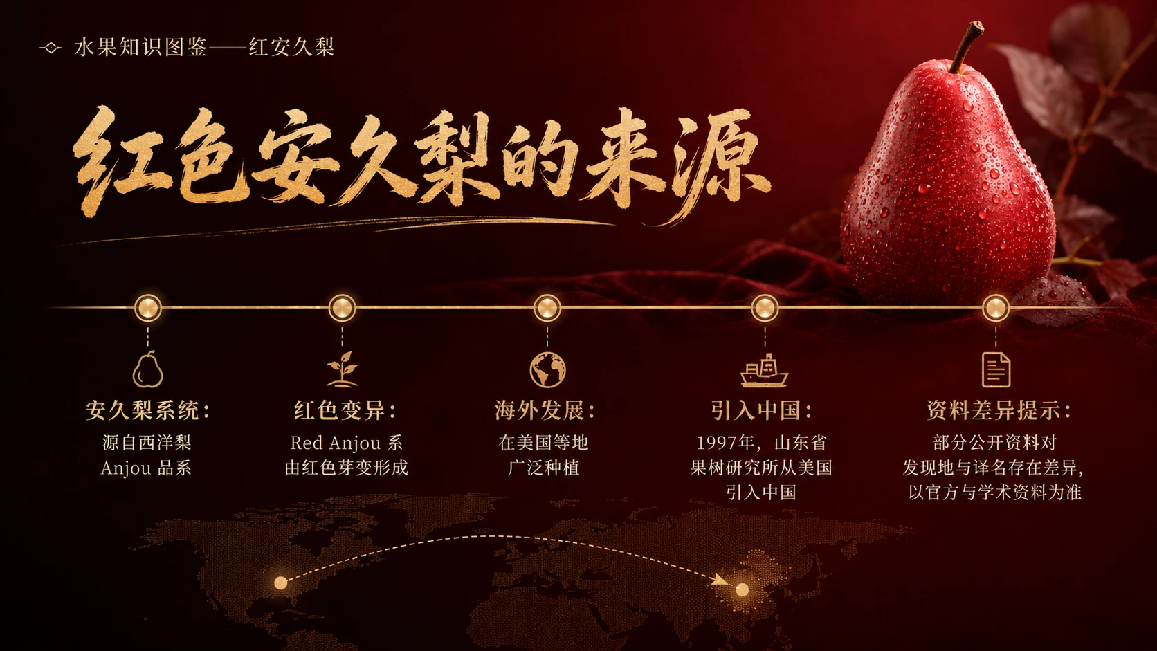 万物知识图鉴系列作品PPT——红安久梨【4K】 - 预览图7