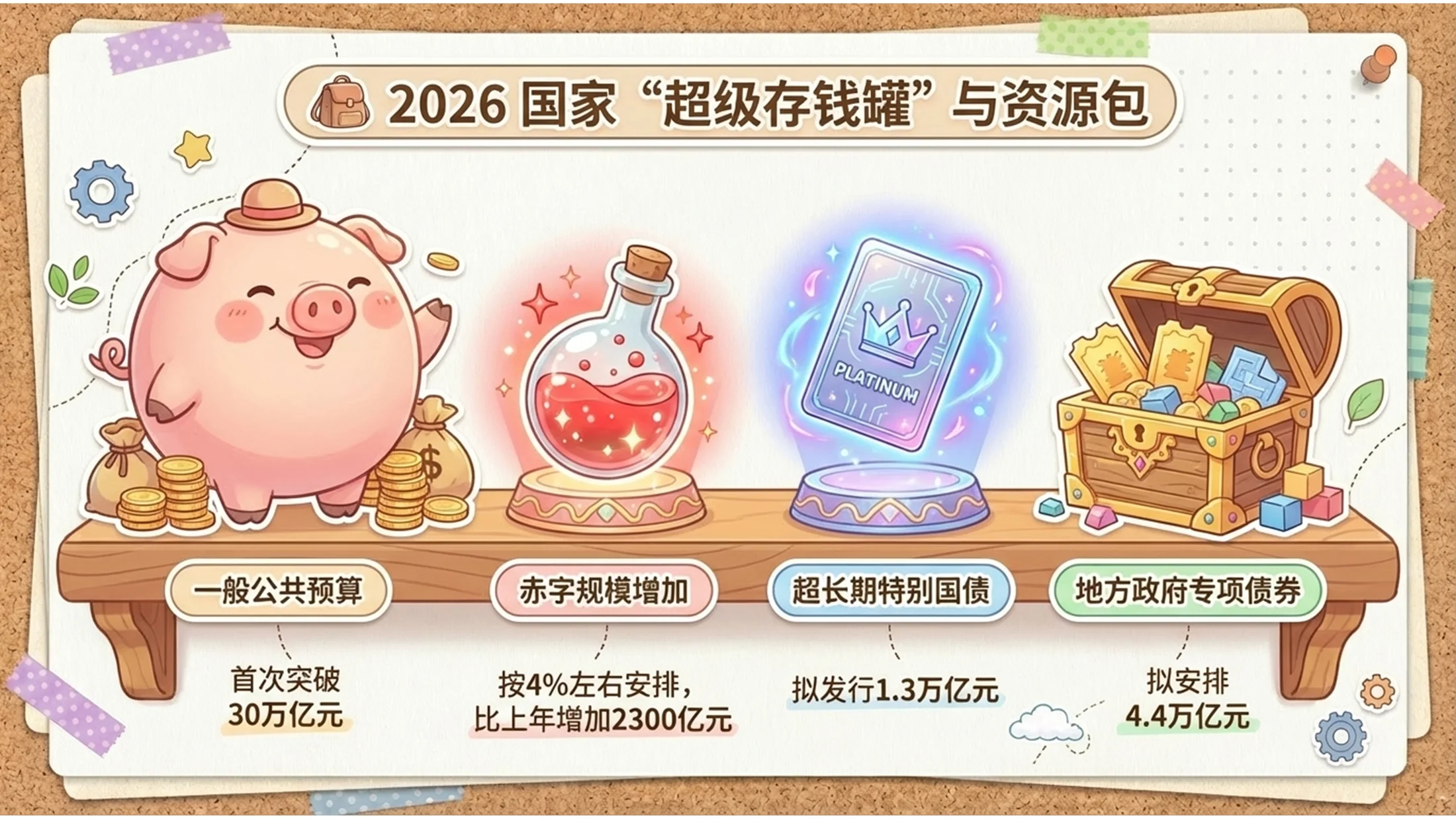 Q版卡通插画风格可爱政府工作报告PPT - 预览图5