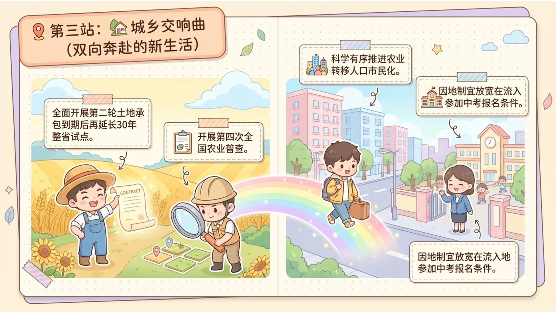 Q版卡通插画风格可爱政府工作报告PPT - 预览图9